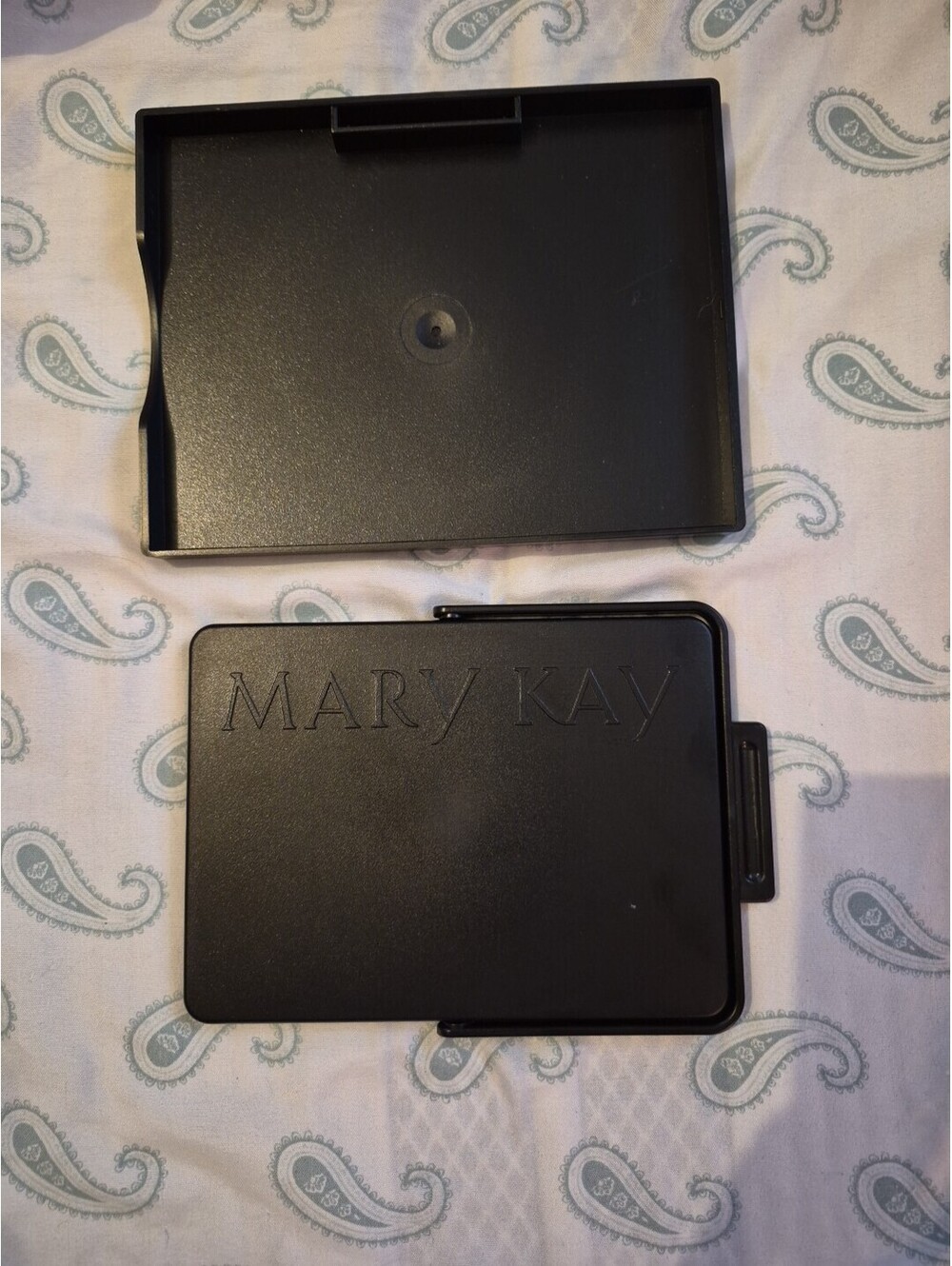 Mary Kay Black Folding Make-Up Travel Mirror  With bag Approx 5” X 7”